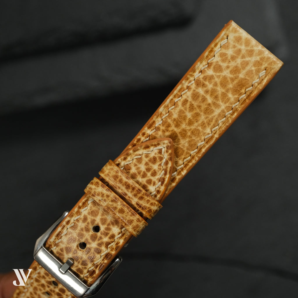 Honey Brown Patina Cowhide Leather Watch Strap — original product photo