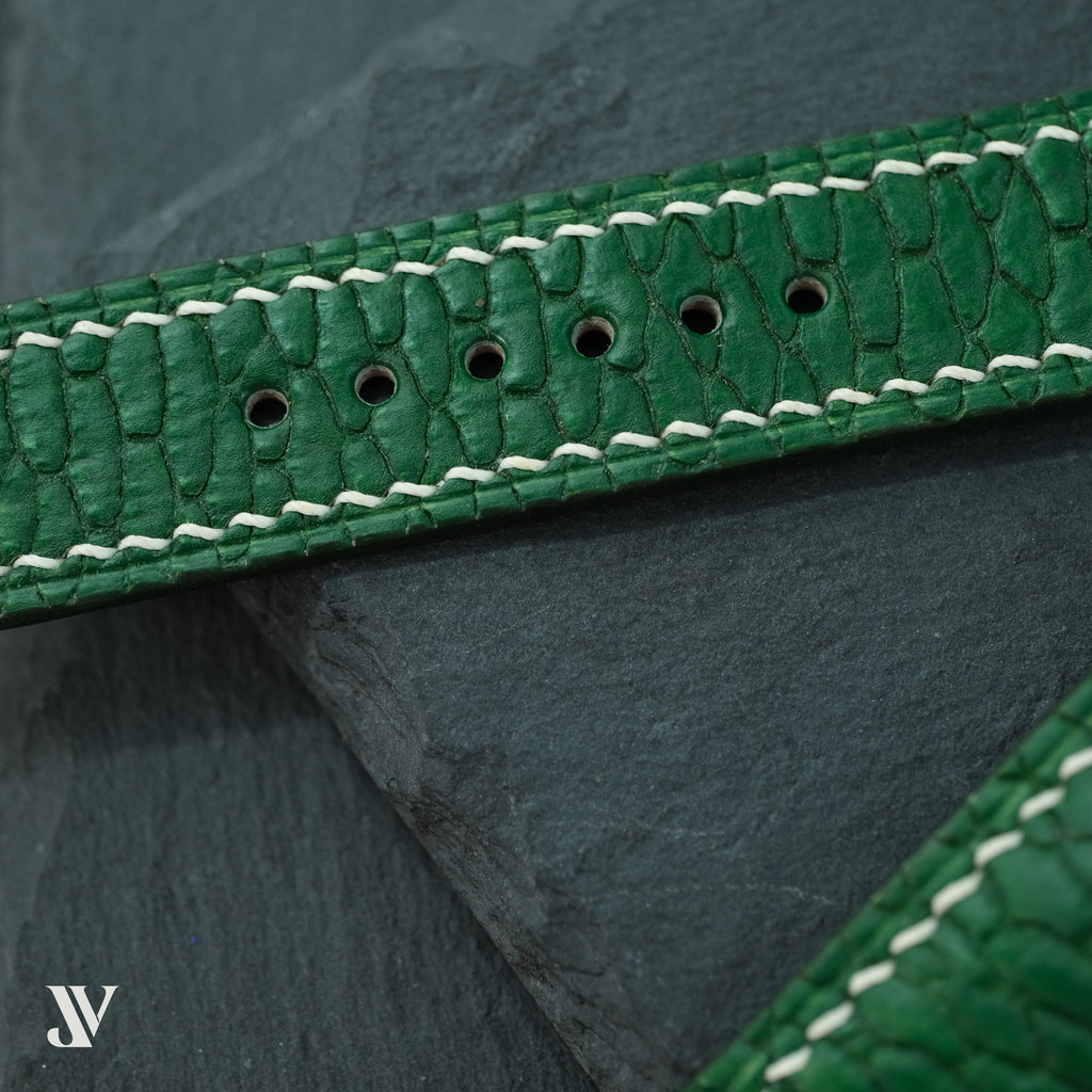 Emerald Green Beaver Leather Watch Strap — original product photo