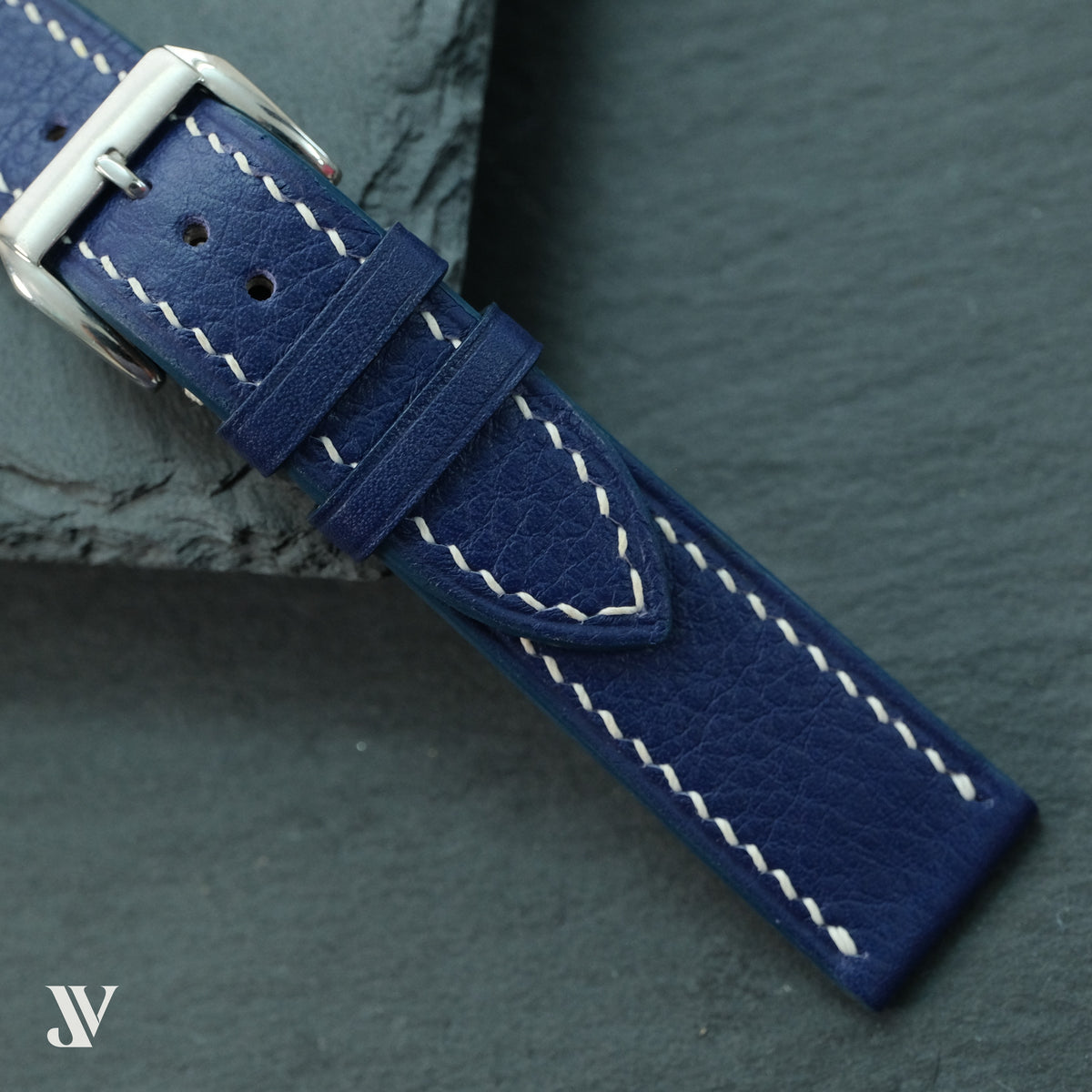 Navy Blue Nappa Leather Watch Strap — original product photo