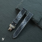 Black & Grey Ostrich Leg Leather Watch Strap — original product photo
