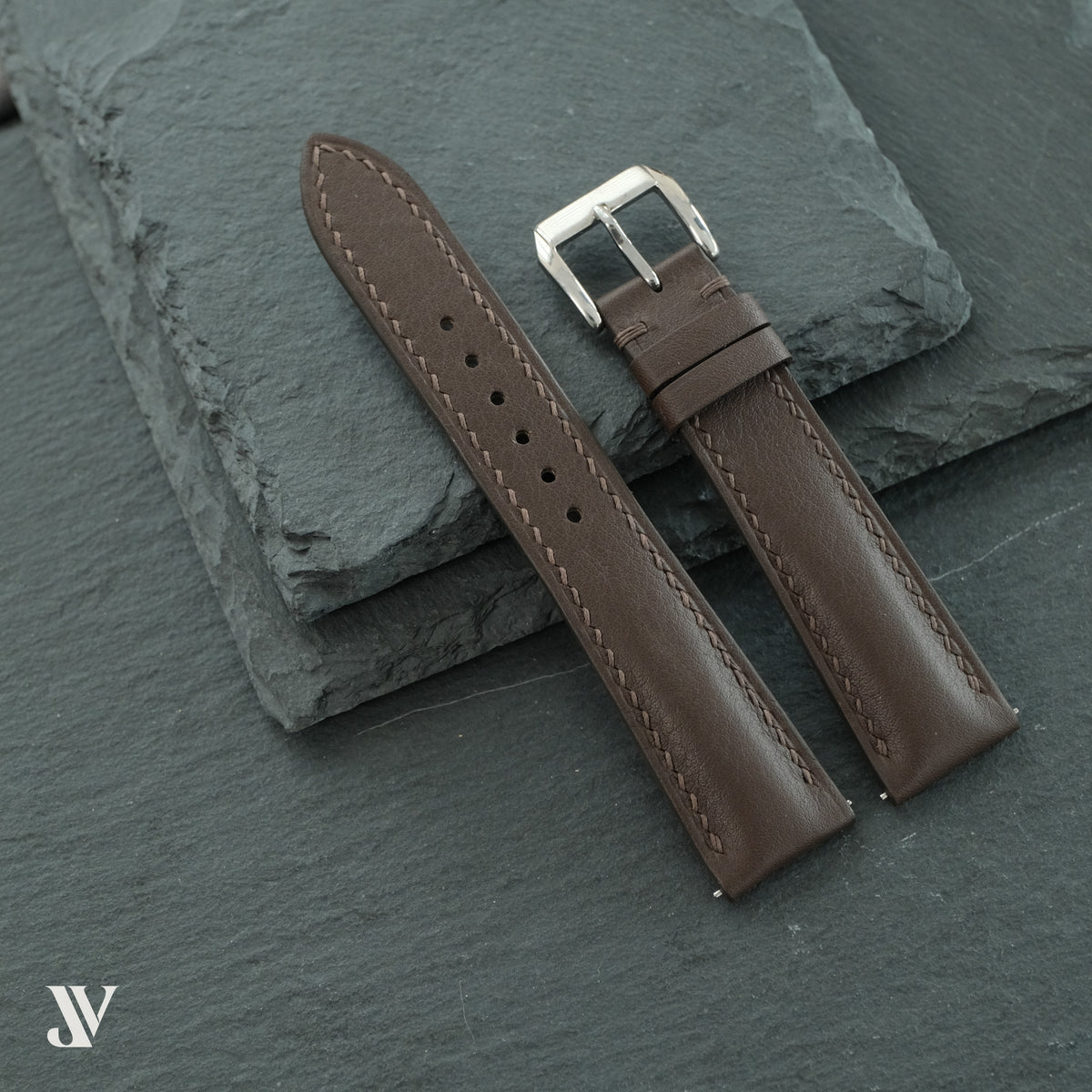 Dark Brown SWIFT Leather Watch Strap — original product photo