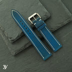 Blue Vegetable-Tanned Leather Watch Strap — original product photo