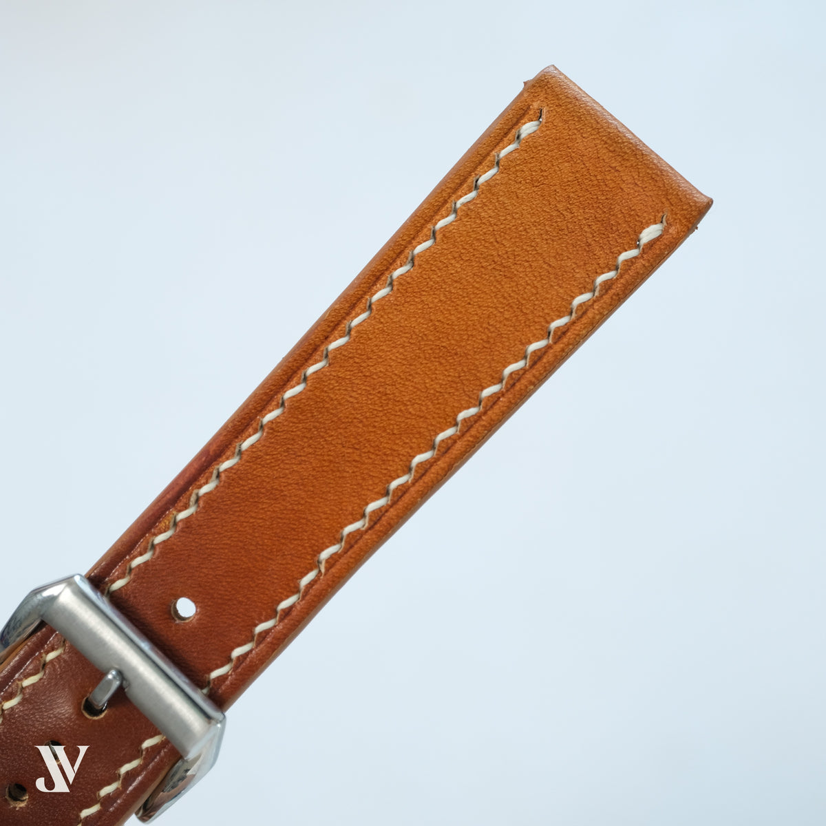Tan Brown Patina Cowhide Leather Watch Strap — original product photo