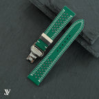 Green Gray Epsom Rally Leather Watch Strap — original product photo