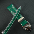 Green Gray Epsom Rally Leather Watch Strap — original product photo