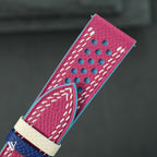 Pink & Light Blue Epsom Rally Leather Watch Strap — original product photo