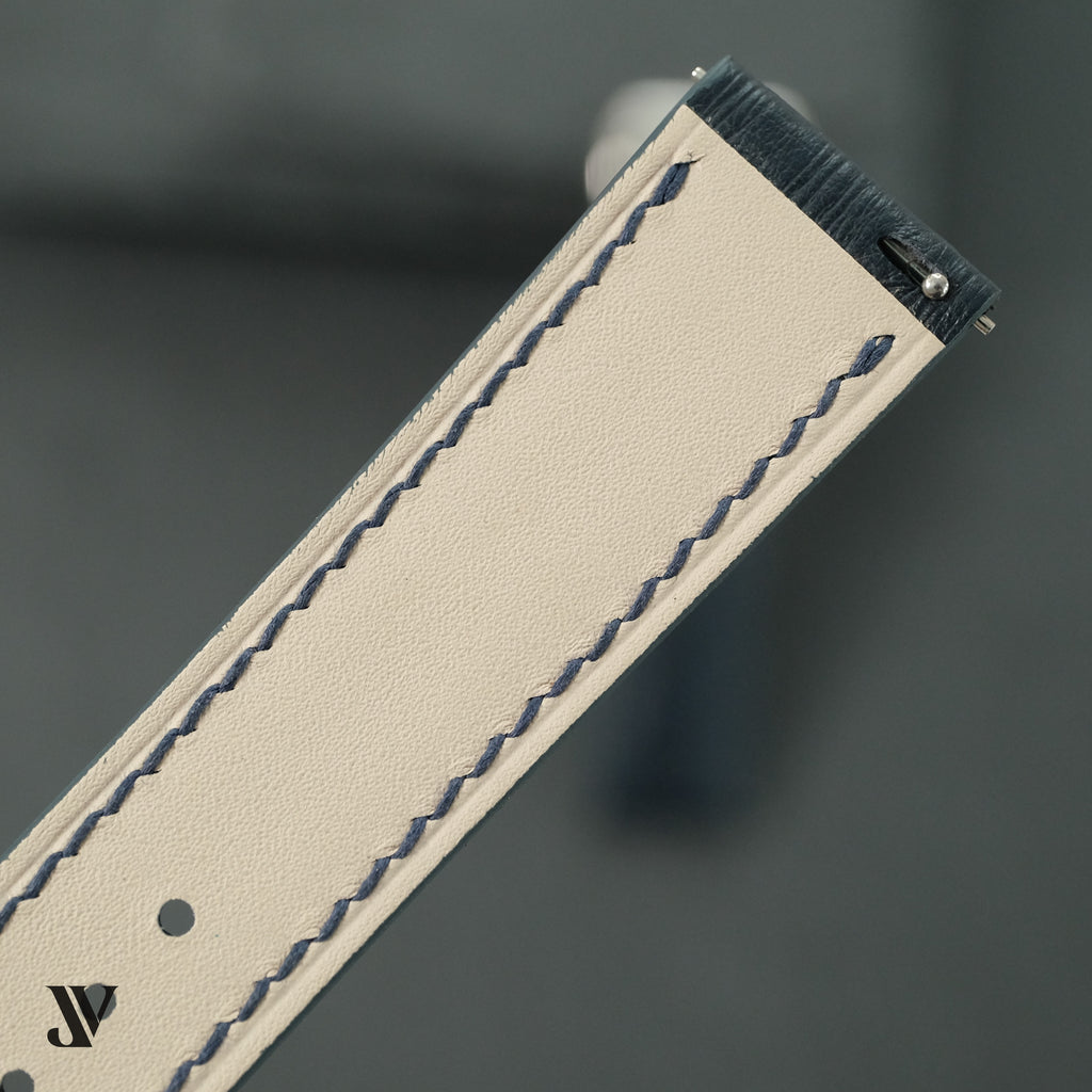 Dark Navy Ostrich Leather Watch Strap — original product photo
