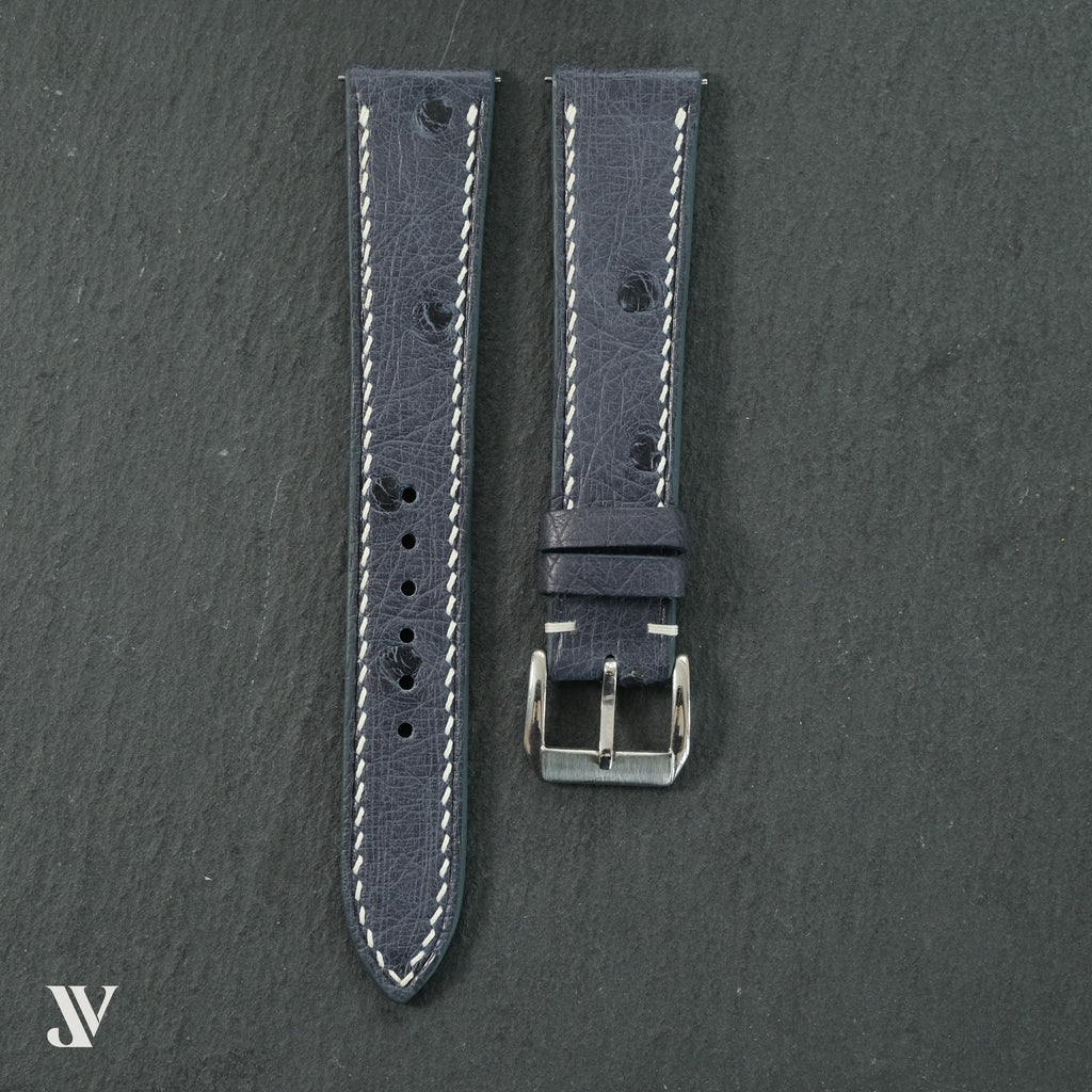 Navy Ostrich Leather Watch Strap — original product photo