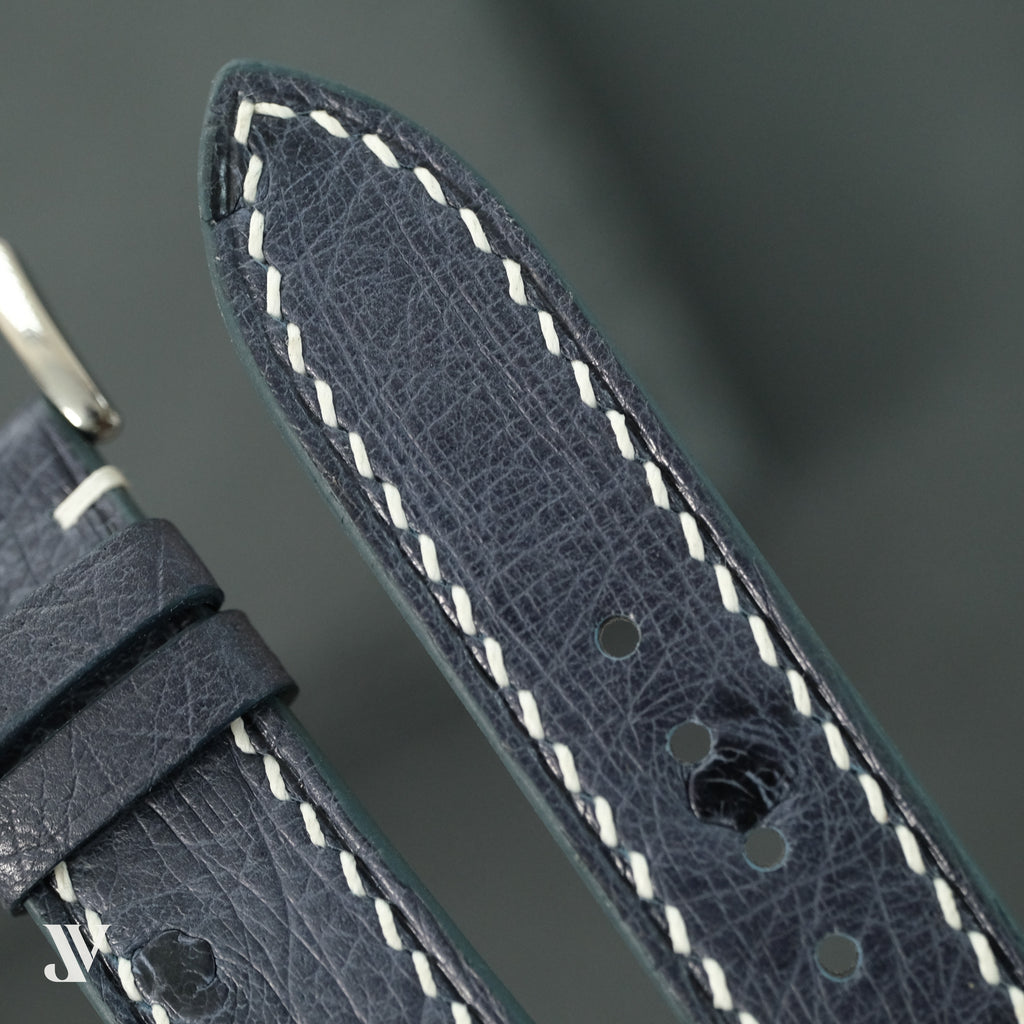 Navy Ostrich Leather Watch Strap — original product photo