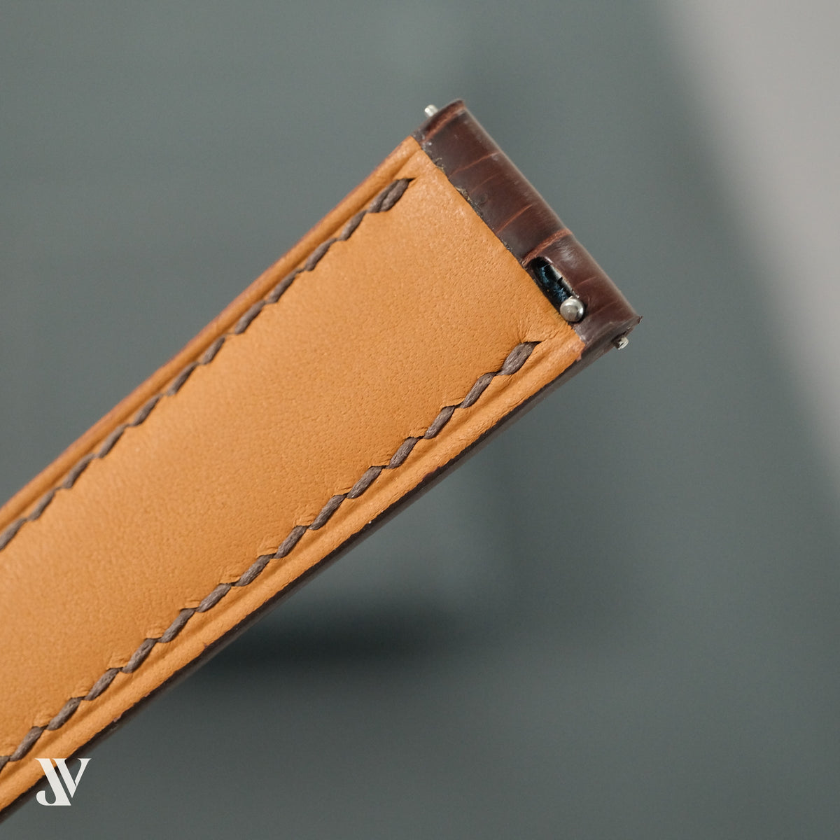 Dark Brown Alligator Leather Watch Strap — original product photo