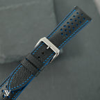 Black Blue Epsom Rally Leather Watch Strap — original product photo