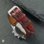 Padded Patina Red Alligator Leather Watch Strap — original product photo