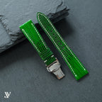 Green Lizard Leather Watch Strap — original product photo