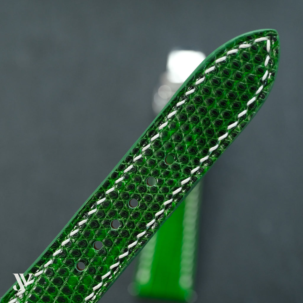 Green Lizard Leather Watch Strap — original product photo