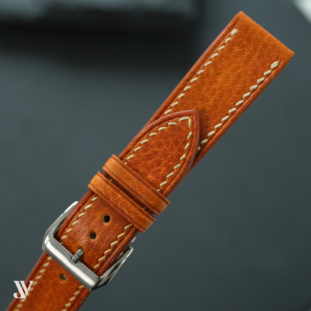 Caramel Vegetable-Tanned Leather Watch Strap — original product photo