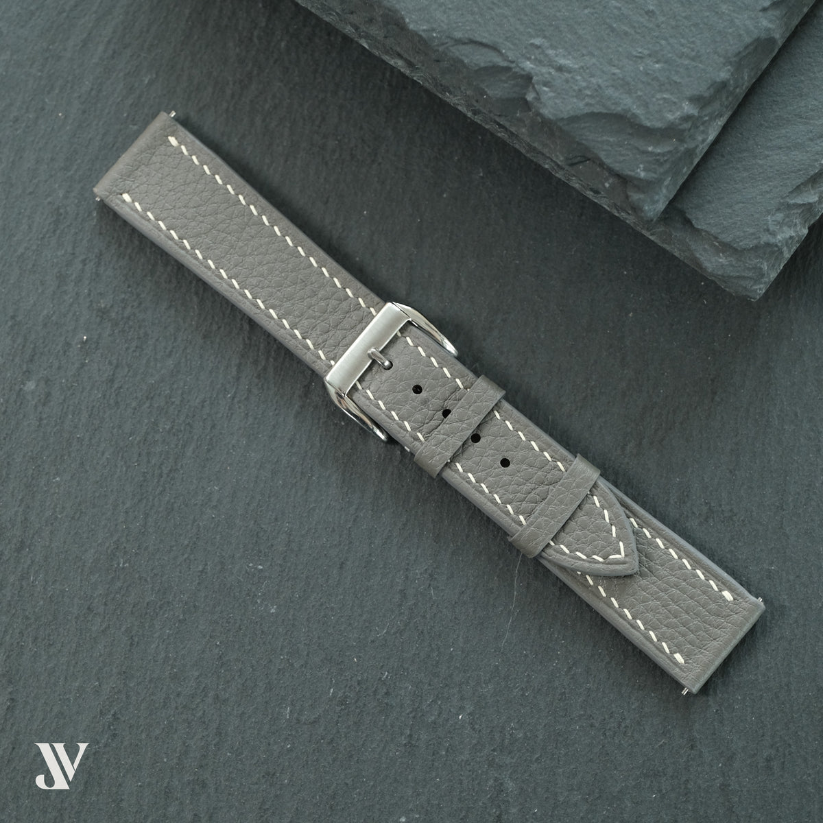 Gray Togo Leather Watch Strap — original product photo