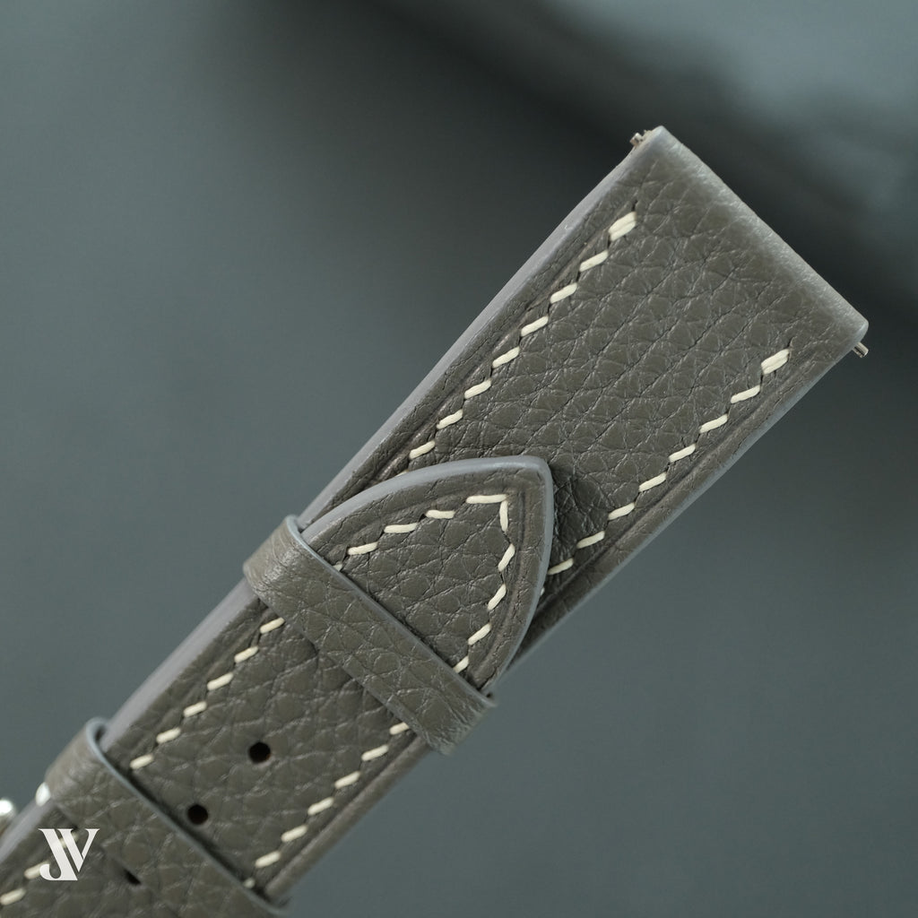 Gray Togo Leather Watch Strap — original product photo