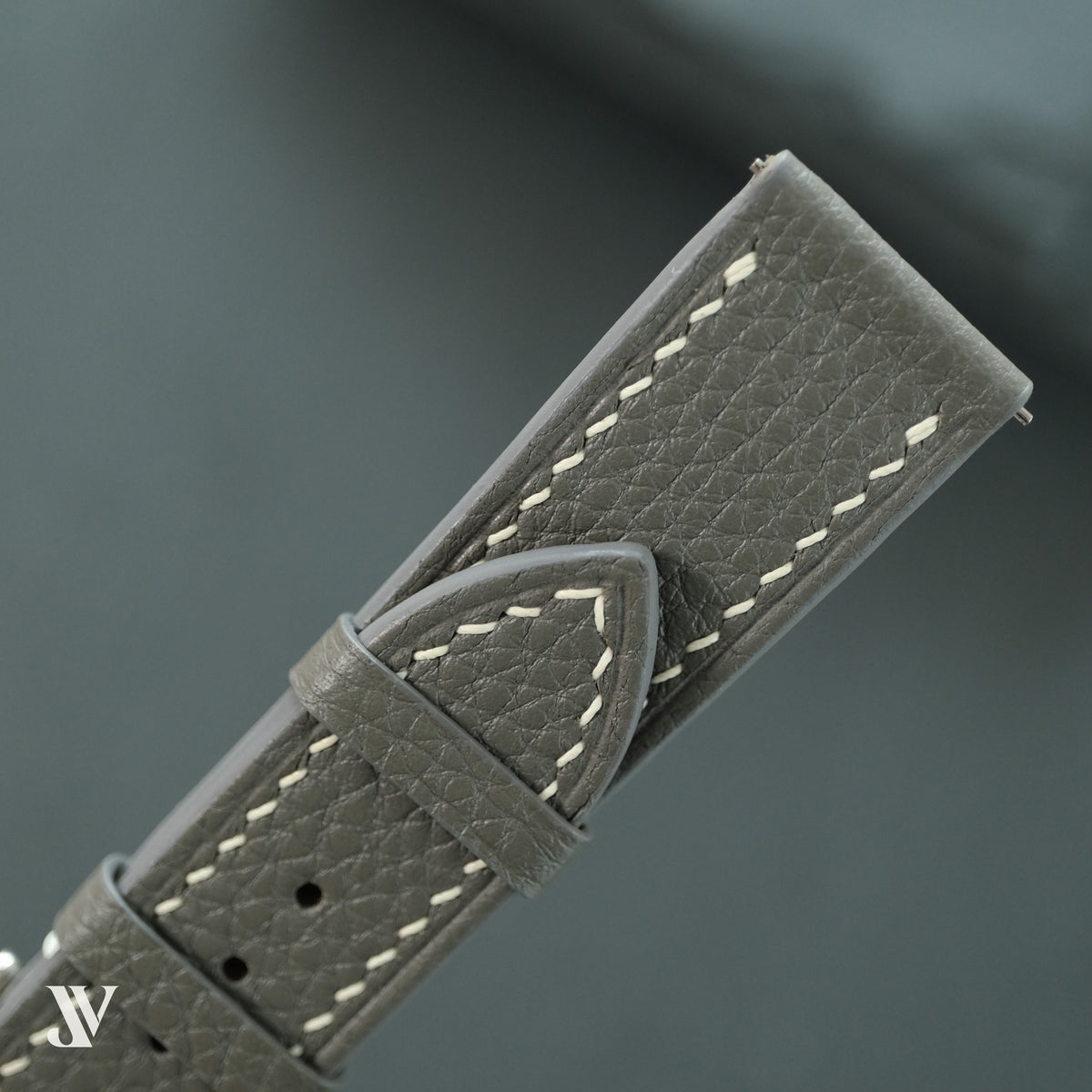 Gray Togo Leather Watch Strap — original product photo