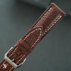 Brown Ostrich Leg Leather Watch Strap — original product photo