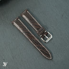 Dark Brown Ostrich Leg Leather Watch Strap — original product photo