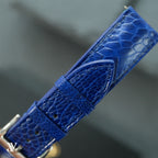 Royal Blue Ostrich Leg Leather Watch Strap — original product photo