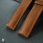 Cognac Waxed Cowhide Leather Watch Strap — original product photo