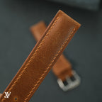 Cognac Waxed Cowhide Leather Watch Strap — original product photo