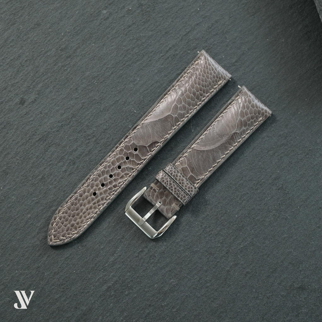 Taupe Ostrich Leg Leather Watch Strap — original product photo