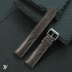 Taupe Ostrich Leg Leather Watch Strap — original product photo