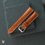 Caramel Ostrich Leg Leather Watch Strap — original product photo