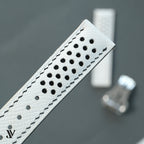 White Black Epsom Rally Leather Watch Strap — original product photo