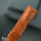 Cognac Ostrich Leg Leather Watch Strap — original product photo