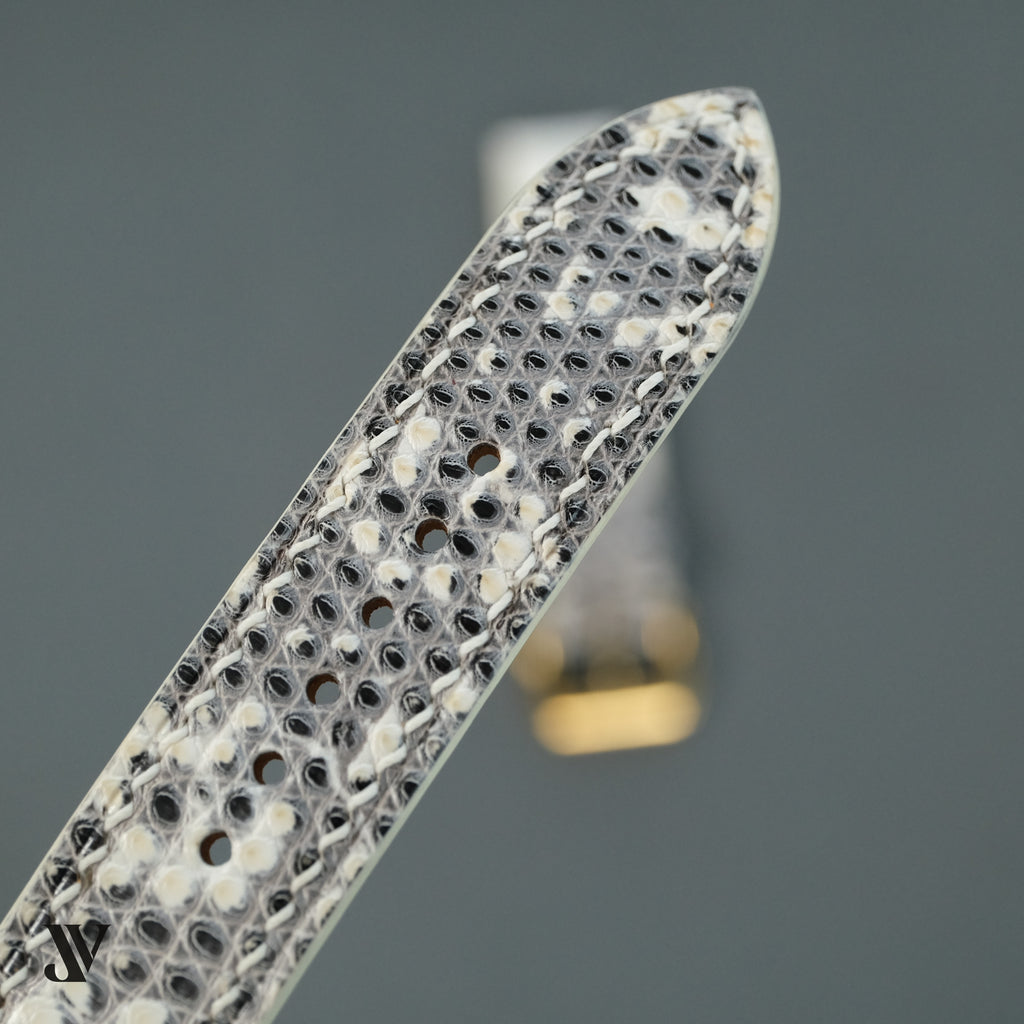White Gray Lizard Leather Watch Strap — original product photo