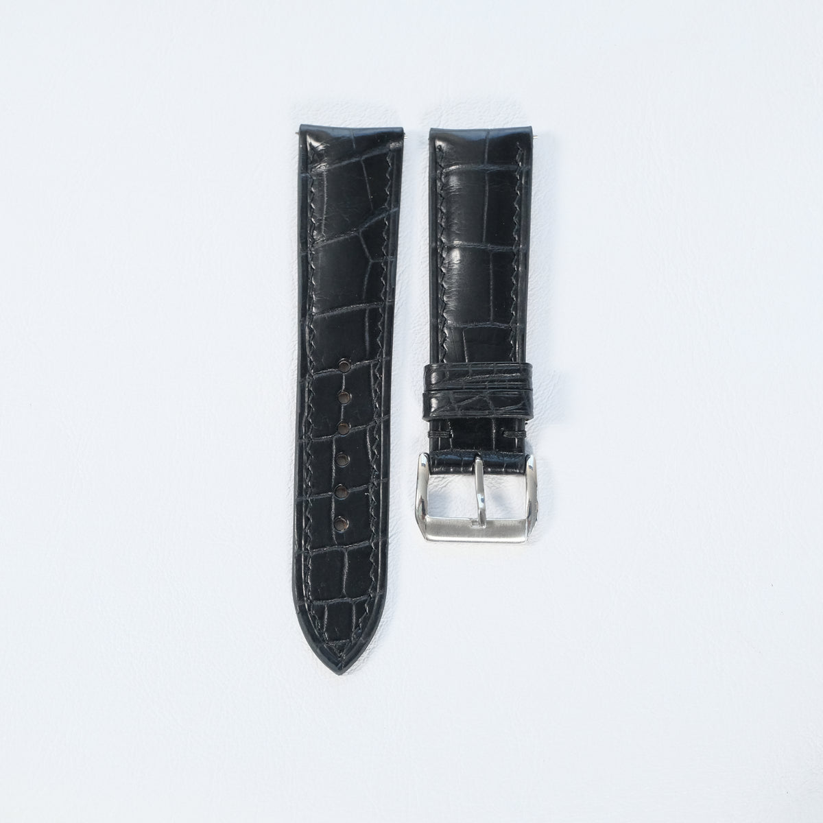 Justvero Black Watch Strap - Premium Standard Alligator Leather — original product photo