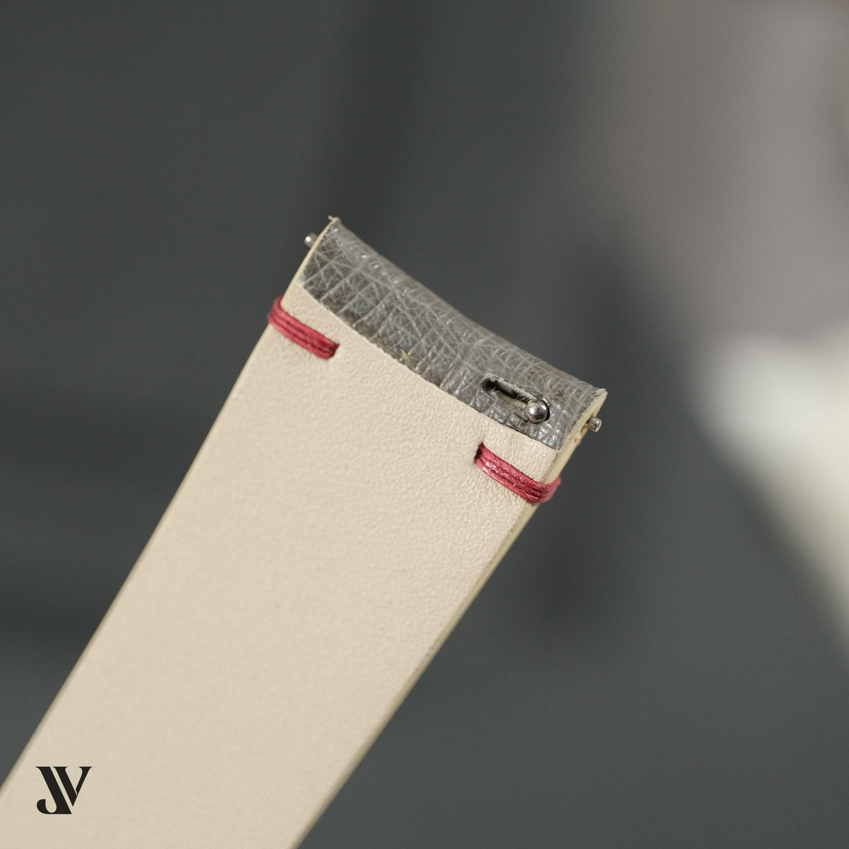 Gray Pale Yellow Ostrich Leather Watch Strap — original product photo