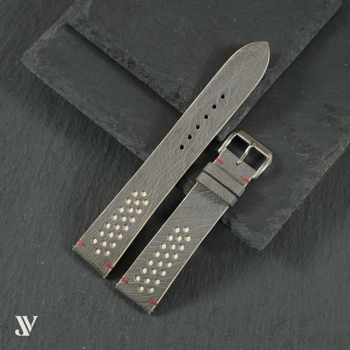 Gray Pale Yellow Ostrich Leather Watch Strap — original product photo
