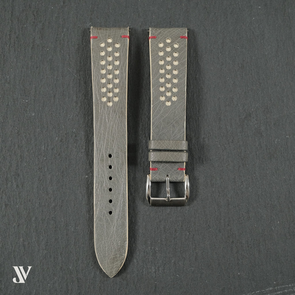 Gray Pale Yellow Ostrich Leather Watch Strap — original product photo