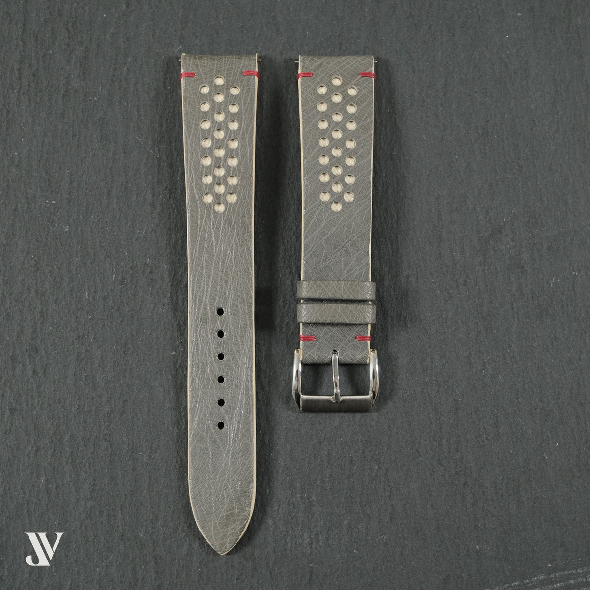 Gray Pale Yellow Ostrich Leather Watch Strap — original product photo