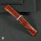 Cognac Alligator Leather Watch Strap — original product photo