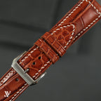 Cognac Alligator Leather Watch Strap — original product photo