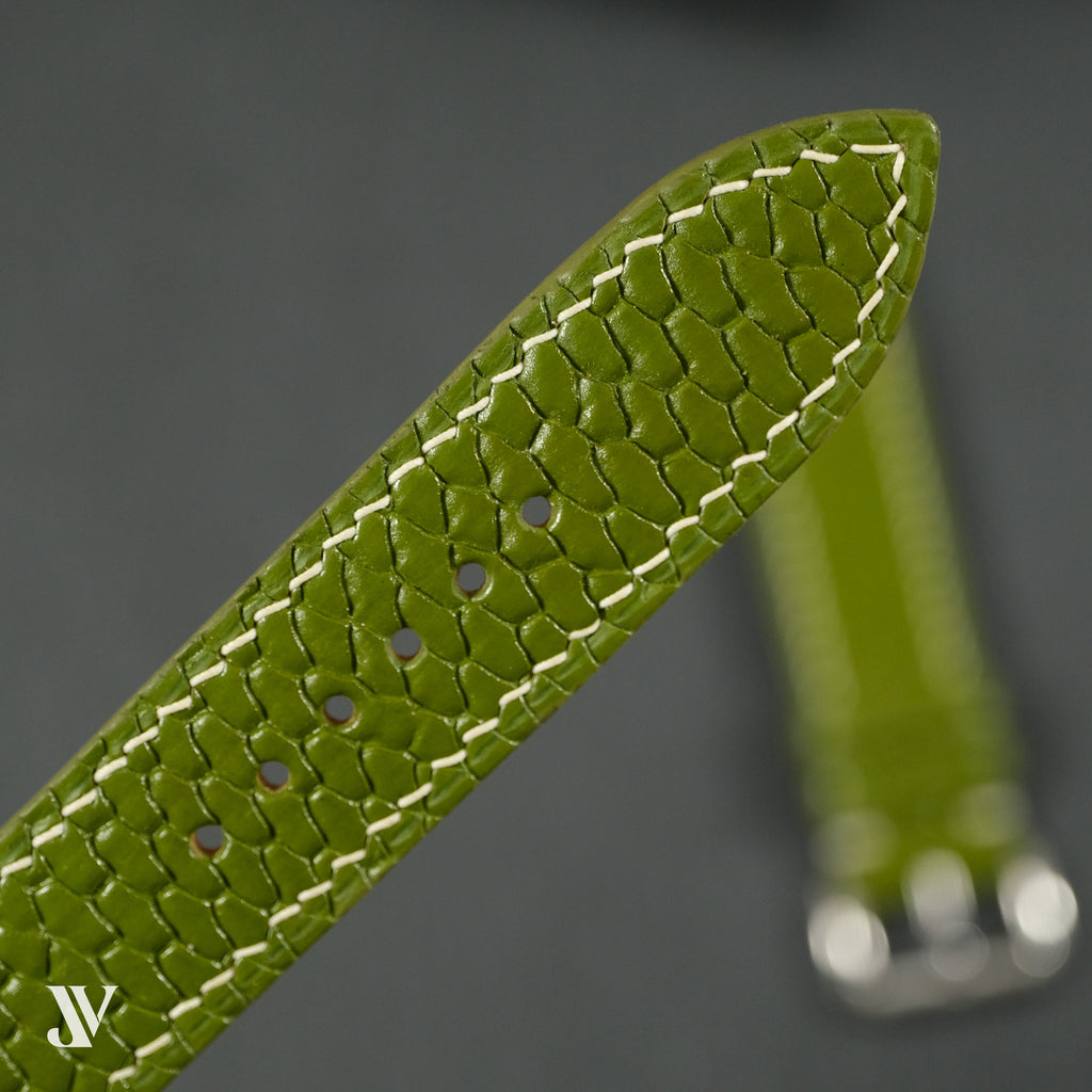 Olive Beaver Leather Watch Strap — original product photo