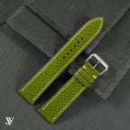 Olive Beaver Leather Watch Strap — original product photo