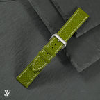 Olive Beaver Leather Watch Strap — original product photo