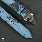 Blue Camo Ostrich Leather Watch Strap — original product photo