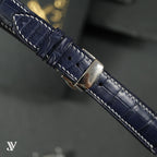 Navy Alligator Leather Watch Strap — original product photo