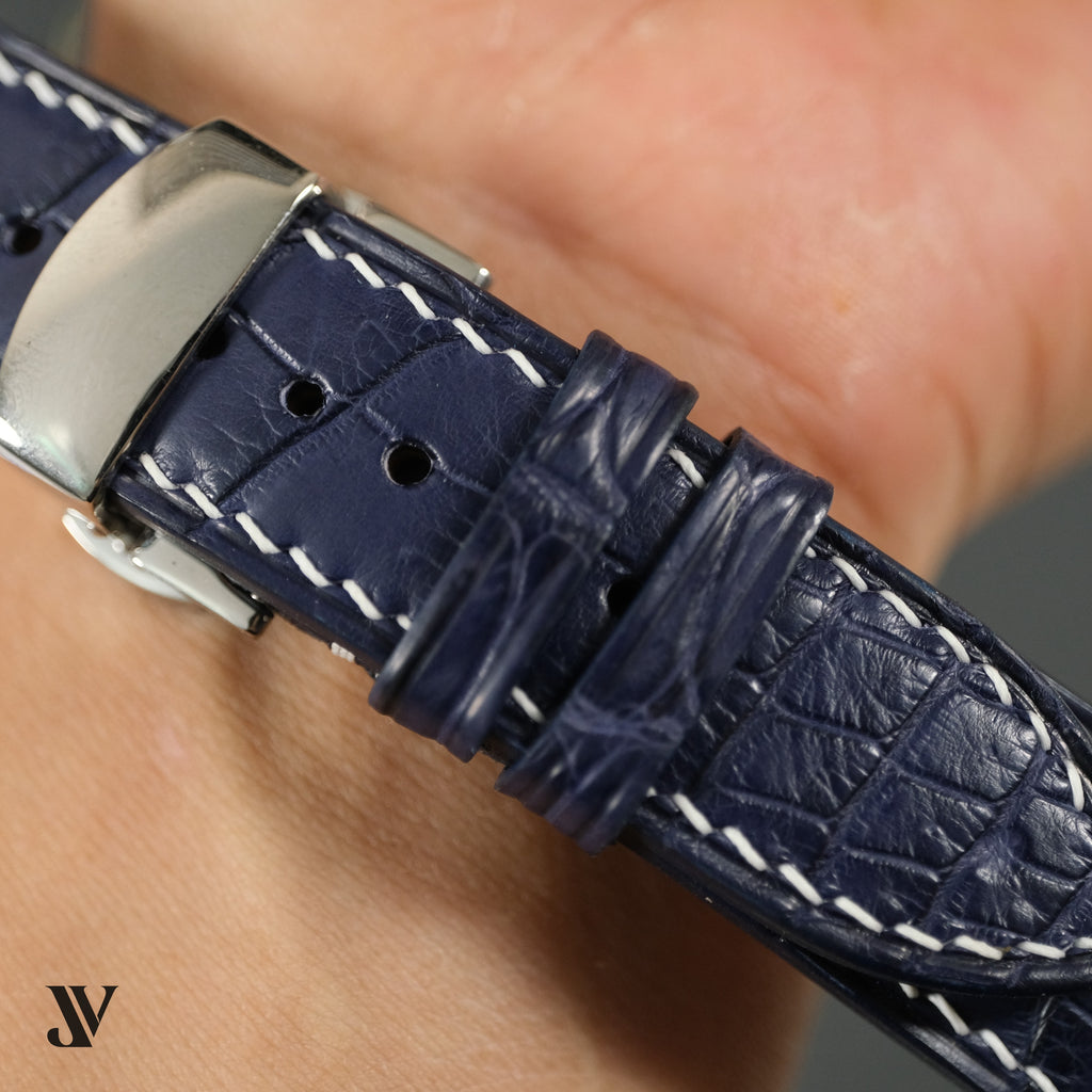 Navy Alligator Leather Watch Strap — original product photo