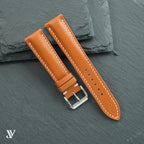 Padded Tan Nappa Cowhide Leather Watch Strap — original product photo