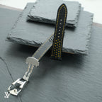 Black Yellow Epsom Rally Leather Watch Strap — original product photo