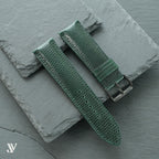 Dark Green Lizard Leather Watch Strap — original product photo