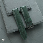 Dark Green Lizard Leather Watch Strap — original product photo